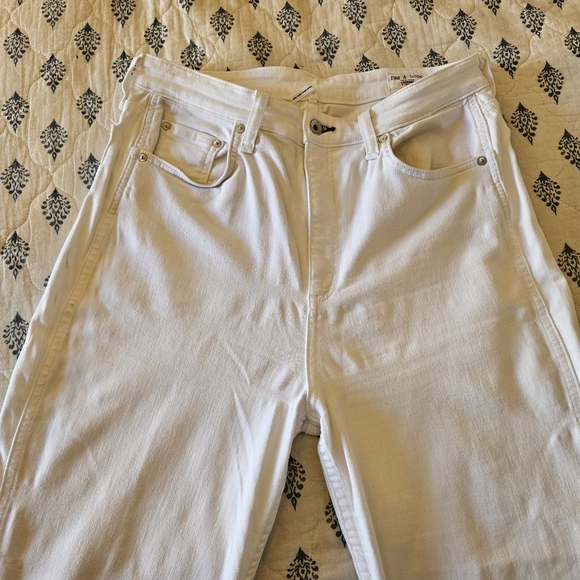 RAG & BONE Nina High-Rise Cigarette White Ankle Jeans Size 32 - Picture 8 of 12